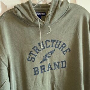 Y2K Vintage Structure long sleeve hooded size XL green shirt